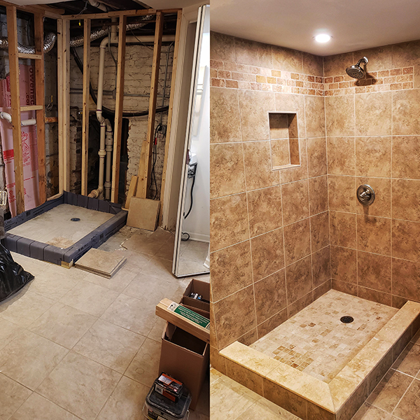 Bath Remodel before and after
